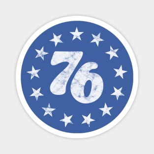 76 - Star Design (Worn White on Blue) Magnet